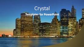  Presentation with brooklyn - PPT theme consisting of view-across-east-river background and a ocean colored foreground