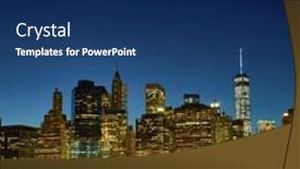  Presentation with brooklyn - Presentation theme enhanced with view-across-east-river background and a navy blue colored foreground