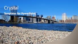  Presentation with brooklyn bridge - Amazing theme having view-across-the-hudson backdrop and a teal colored foreground