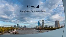  Presentation with london - Cool new presentation design with river thames from waterloo backdrop and a teal colored foreground