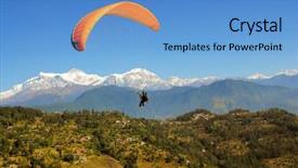  Presentation with paragliding - Theme featuring view and clear blue sky background and a teal colored foreground