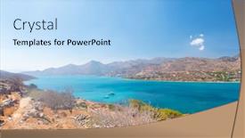  Presentation with crete island - Cool new slides with view at aegean sea from of spinalonga island spinalonga used to be leper colony now it is a well known tourist destination crete greece backdrop and a light blue colored foreground