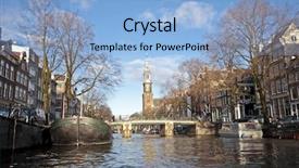  Presentation with amsterdam - Colorful PPT layouts enhanced with view at amsterdam innercity with the westerkerk in the netherlands backdrop and a light blue colored foreground