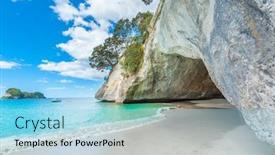  Presentation with new zealand - Audience pleasing theme consisting of view-at-cave-at-cathedral backdrop and a arctic colored foreground