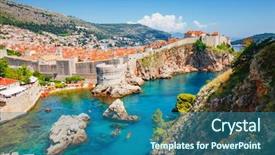  Presentation with dubrovnik - Audience pleasing PPT layouts consisting of view at famous european travel backdrop and a ocean colored foreground
