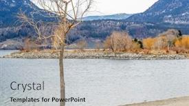  Presentation with british columbia canada - Presentation consisting of view-at-lake-at-winter background and a light gray colored foreground