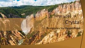  Presentation with yellowstone - Beautiful slide set featuring view at lower falls backdrop and a gold colored foreground