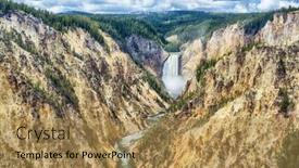  Presentation with grand canyon - Presentation theme having view-at-lower-falls background and a coral colored foreground