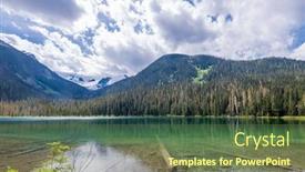  Presentation with british columbia - Colorful slide deck enhanced with view-at-mountain-lake backdrop and a tawny brown colored foreground
