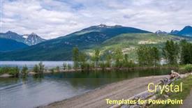  Presentation with british columbia - Presentation theme with view-at-mountain-lake background and a tawny brown colored foreground
