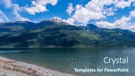  Presentation with british columbia - Colorful presentation enhanced with view-at-mountain-lake backdrop and a ocean colored foreground