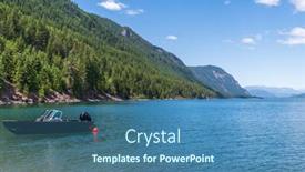  Presentation with british columbia canada - Slide set featuring view-at-mountain-lake background and a teal colored foreground