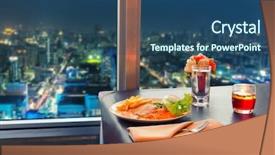  Presentation with bangkok - Slide deck enhanced with view at night bangkok background and a ocean colored foreground