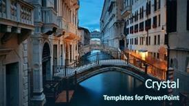  Presentation with historical buildings - Slide set enhanced with view at night with bridge background and a  colored foreground