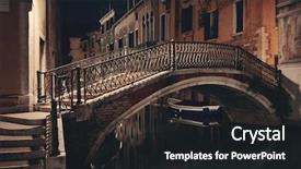 Presentation with historical buildings - Beautiful presentation design featuring view at night with bridge backdrop and a  colored foreground