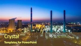  Presentation with oil refinery industry - Slide set consisting of view at oil and gas background and a tawny brown colored foreground