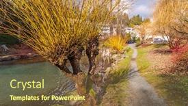  Presentation with british columbia - Cool new slide deck with view-at-pond-at-winter backdrop and a tawny brown colored foreground