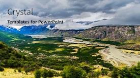  Presentation with river valley - Audience pleasing slides consisting of view-at-river-rio-de backdrop and a light blue colored foreground