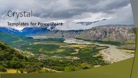  Presentation with river valley - Beautiful presentation theme featuring view-at-river-rio-de backdrop and a light blue colored foreground