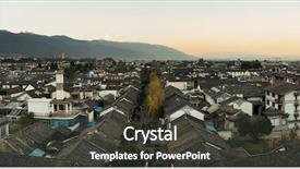  Presentation with ancient china - Slides featuring view at sunset yunnan china background and a dark gray colored foreground