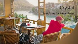  Presentation with india ganges - Slide deck having view at the river gang background and a coral colored foreground