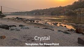  Presentation with india ganges - Slides consisting of view-at-the-river-ganges background and a gray colored foreground