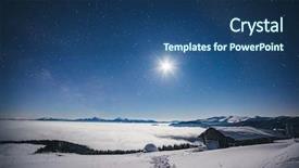  Presentation with winter scene - Cool new presentation theme with view at the starry sky backdrop and a ocean colored foreground