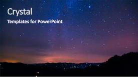  Presentation with artistic - Colorful presentation theme enhanced with view at the starry sky backdrop and a navy blue colored foreground