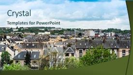  Presentation with london buildings and streets view - Theme with town - view of buildings around le background and a sky blue colored foreground