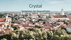  Presentation with city buildings - PPT theme featuring town - view of buildings around vilnius background and a sky blue colored foreground