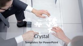  Presentation with team business top view - Theme having view business people collect puzzle background and a light gray colored foreground