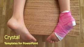  Presentation with plaster - Audience pleasing slides consisting of view of child's foot backdrop and a tawny brown colored foreground