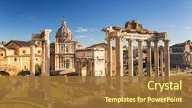 Presentation with rome italy - Beautiful slides featuring view city square in ancient backdrop and a tawny brown colored foreground