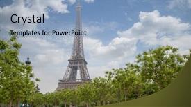  Presentation with eiffel tower paris france - Presentation consisting of view eiffel tower in paris background and a light blue colored foreground