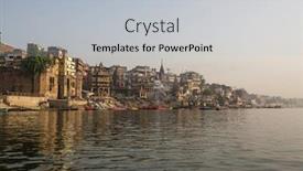  Presentation with varanasi - Amazing presentation theme having view-from-a-boat-glides backdrop and a light gray colored foreground