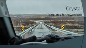  Presentation with crossing bridge - Slide set with view-from-a-car background and a light gray colored foreground