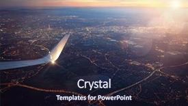  Presentation with airplane - Colorful slide deck enhanced with view from a landing airplane backdrop and a wine colored foreground