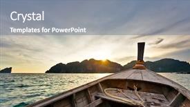  Presentation with boat - Slides featuring view from a moving boat background and a gray colored foreground