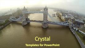  Presentation with london buildings and streets view - Colorful presentation enhanced with view from above london bridge backdrop and a tawny brown colored foreground