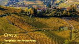  Presentation with vineyards - Slides having view-from-above-of-colorful background and a tawny brown colored foreground