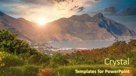  Presentation with cape town south africa - PPT theme featuring view-from-above-over-cape background and a tawny brown colored foreground
