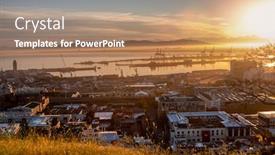  Presentation with cape town south africa - Theme with view-from-above-over-cape background and a coral colored foreground