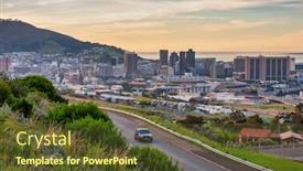  Presentation with cape town south africa - Colorful PPT layouts enhanced with view-from-above-over-cape backdrop and a tawny brown colored foreground