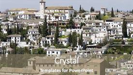  Presentation with granada - Theme having view from above the old town of granada andalusia spain background and a gray colored foreground
