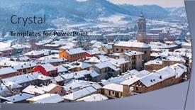  Presentation with snow - Slide set featuring view-from-above background and a teal colored foreground