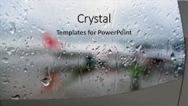  Presentation with rainy day - PPT theme featuring view from aircraft at rainy background and a lemonade colored foreground