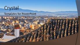  Presentation with skyline of nashville tn - Beautiful presentation theme featuring view from albaicin in andalusia backdrop and a  colored foreground