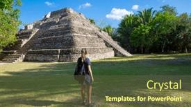  Presentation with ancient civilization - Slide deck featuring view-from-behind background and a  colored foreground