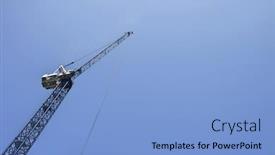  Presentation with crane - Slide set with view-from-below-of-crane background and a light blue colored foreground