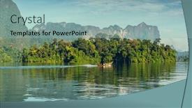  Presentation with boat - Slide set featuring view-from-boat-on-cheow background and a light blue colored foreground